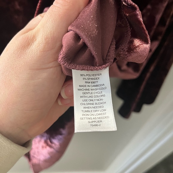 a.n.a Maroon Velvet Midi Dress - Picture 5 of 6